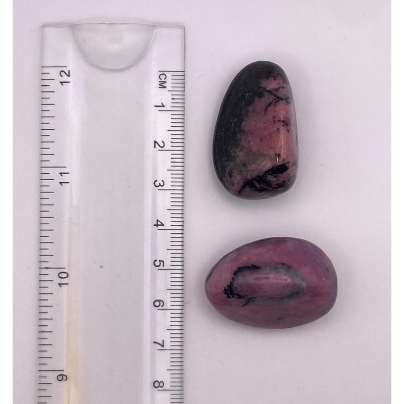 Rhodonite A- Grade Large Crystal Tumbled Stone, 3-3.5 cm -