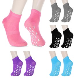 5 Pairs Yoga Socks with Grips for Women, Non Slip Socks for Women, Pilates Socks with Grips, Non Slip Pilates Grip Socks, Yoga Pilates Anti Skid Socks, Non Slip Barre Hospital Socks