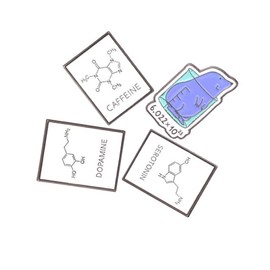 Molecular Structure Dopamine Enamel Pin Celluine Beaker Metal Brooches Badges for Science Lover Physical Science Themed Party Gift