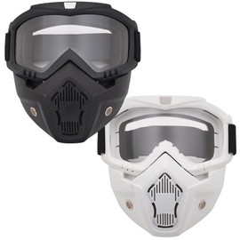 42AROZINA Máscara Táctica de 2 Piezas, Máscara de Paintball Antivaho, Ajustable y Desmontable con Lente Protectora, Máscara de Esquí