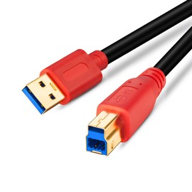 Tan QY USB 3.0 Cable A Male to B Male 15Ft, Type A to B Male Compatible with Hard Disk Drive,Printers,Scanner,USB Hub,Monitor and More (5M/15Ft)