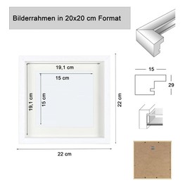 IDEAL TREND S223 3D Object Frame Wooden Picture Frame Shirt Jersey Wall Decoration Frame Collage Poster Colour: Natural Format: 20 x 20 cm