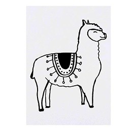 'Llama' Temporary Tattoo - Water Resistant, Skin-Safe, Non-Toxic Transfer (TO00029239)