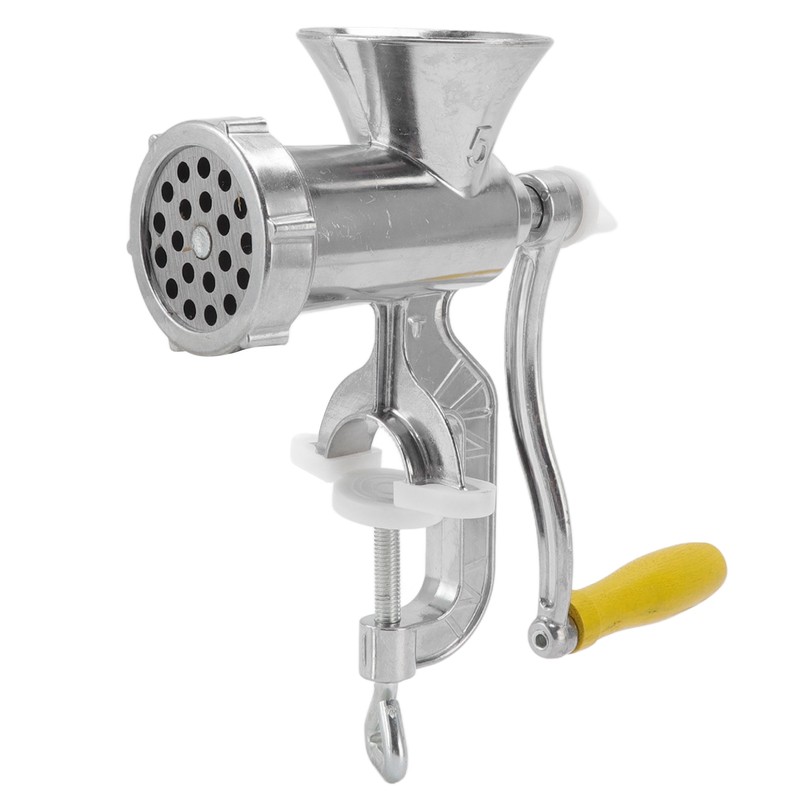 Meat Grinder Small Aluminum Alloy Composite Wood Incisive Blade Silver