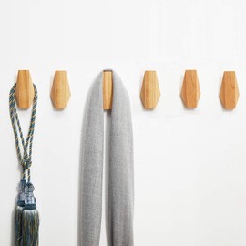 LONANGG 6 PCS Coat Hook Wood Hook Wood Hanger Clothes Hook hat Hook Wood Products Wall Hook Decoration Hook Ornament