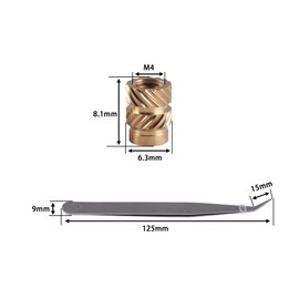 TIOMIOSEA 60 pcs 3D Printing Brass Nuts, M4 x 8.1 x 6.3 mm Knurled Brass Female Heat Embedding Nuts for 3D Printing Printed Injection Molding Automotive Plastic Shells