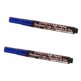 JAM PAPER Dustless Erasable Chalk Markers - Fine Point Liquid Chalk Marker - Blue - 2/Pack