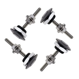 ANJOSHI 4Pack Quick Release Latch Lock Clip Push Button Bonnet Kit 1.25in/32mm Diameter Universal Aluminum Alloy Quick Latch Lock for Auto Car Bumper License Plate Hood or Various DIY(4Pack-Black)