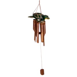 Wowser Bamboo Turtle Windchime, Outdoor Garden Décor, 32 Inches
