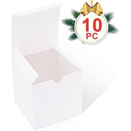 MESHA Pack Of 10 Off White 4X4x4 Inch Gift Boxes For Bridesmaids Or Special Events