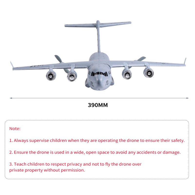 Remote Control Airplane, Transport 390mm Wingspan 2.4GHz 2CH 6-Axis Gyro