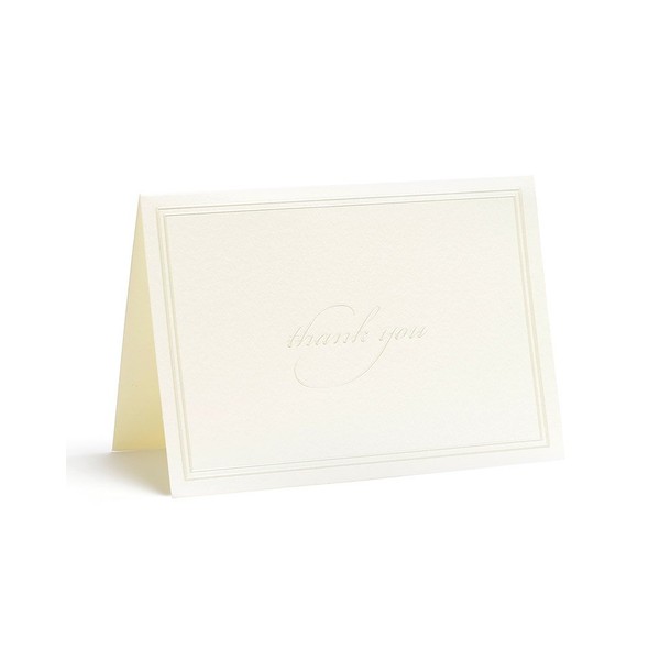 Ivory Pearl Border Thank You Cards