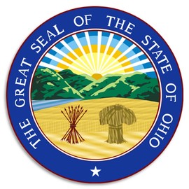 Ohio State Seal Emblem - 10 Pack Circle Stickers 3 Inch - USA America