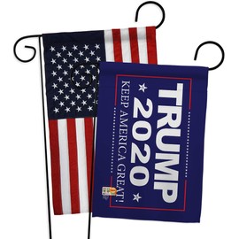 Vote Trump 2020 Garden Flags Pack Patriotic President Democrat Republican Tea Party United State American Election USA Applique Small Decorative Gift Yard House Banner US Made 13 X 18.5