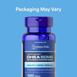 Suplemento dietético Puritan's Pride DHEA 50 mg, promueve el metabolismo del azúcar 100 unidades