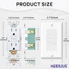 Heerjus 15A GFCI Switch Outlet Combo, Tamper-Resistant GFCI Electrical Outlet,
