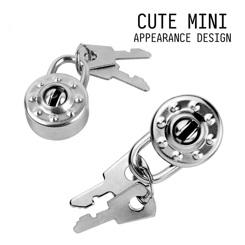 5 Pack Diary Padlock, Mini Locks with Keys, Tiny Luggage