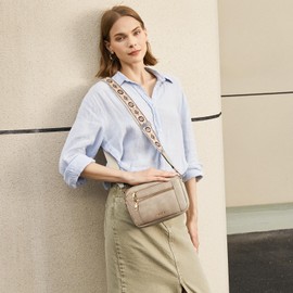 Telena Crossbody Purse for Women Small Crossbody Bags Trendy Vegan Leather Shoulder Handbags with Adjustable Strap Grey