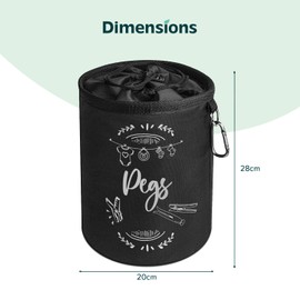 Clothes Peg Bag for Washing Line with Hanger | Waterproof Peg Holder to Store up to 300 Pegs for Washing line | Clothes line Peg Bags with Hanging Clip & Drawstring Closure | Peg Bags for Washing Line