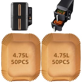 akulife 100PCS Ninja DoubleStack XL 9.5L Air Fryer Liners, Dual Air Fryer Paper Liners for Ninja Stack SL400ANZ, AF400ANZ, Tower T17088, Ninja Double Stack Air Fryer Accessories, Ninja Stack Insert