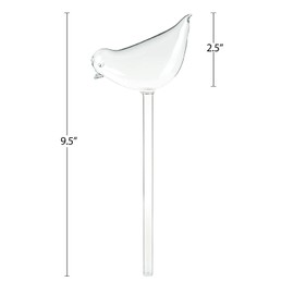 Tebery 4 Pack Plant Waterer Automatic Self Watering Globes, Bird Shape Design Hand Blown Glass Plant Watering Bulbs Garden Water Device