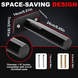 ANOSWXG Wall-Mounted Strength Training Plate Storage Rack – Heavy Duty 2” Weight Plate Holder with Foam Padding, Bumper Plate Storage for Home Gym, Garage, and Power Rack