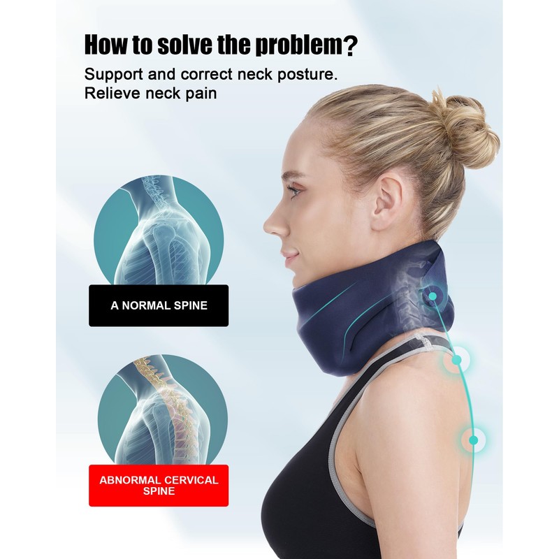 BLABOK Soft Foam Neck Brace, Universal Cervical Collar, Adjustable Neck