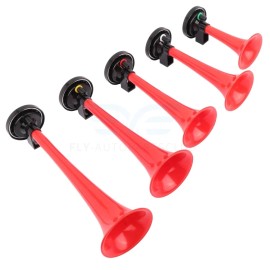 12V 130dB Dixie Musical 5 Red Trumpets Air Horn Dukes of Hazzard General Lee