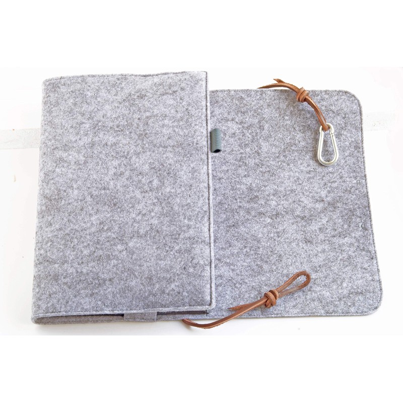 Calendar Cover Notebook A5 Grey Felt Cover Calendar Cover Leather