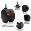 4 Pcs 1.6 Inch Nylon Caster Wheels with Brake, Black