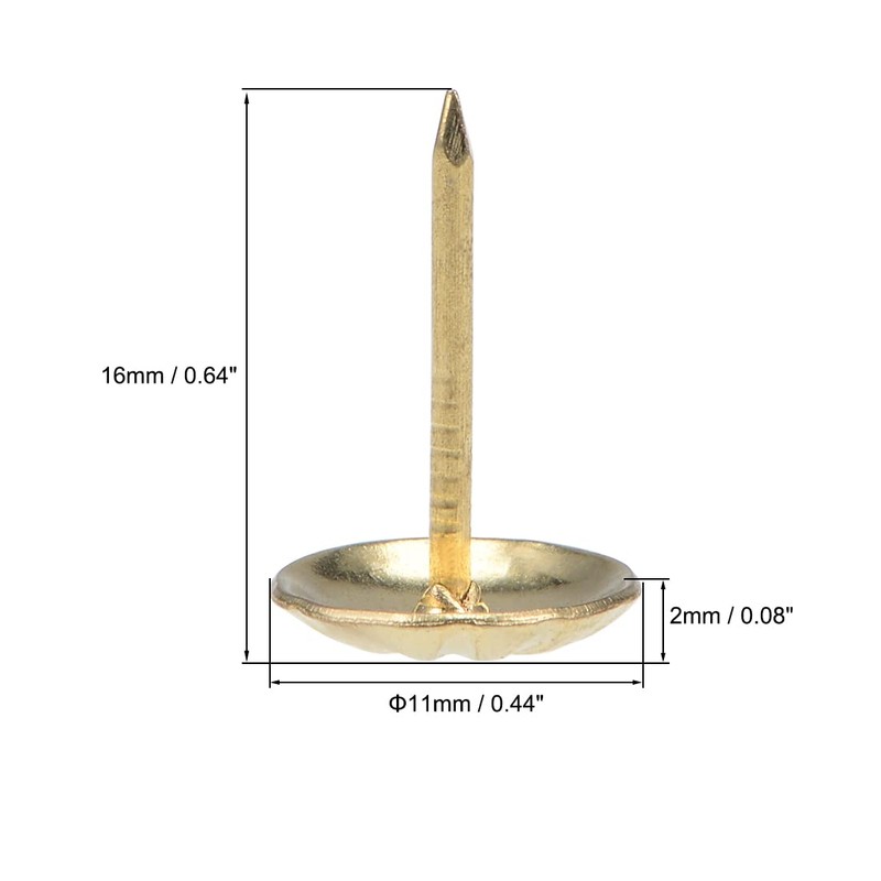 sourcing map Upholstery Nails 16 mm Head Diameter Antique Gold