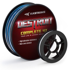 KastKing Destron - Línea de pesca trenzada, camuflaje azul, 150 yardas-10 libras -0,15 mm