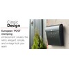 NACH Locking Black Wall Mount Mailbox, Durable Euro Black Mailboxes