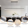 Modern Linear Pendant Light, 59IN Modern Chandelier with Remote Control