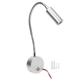 LED Reading Light DC12 to 24V Touch Adjustment USB Charging Port RV Bedside Reading Lamp for Trucks Campers Silver