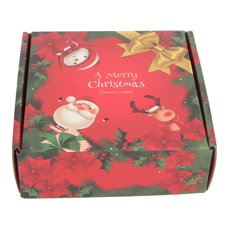 4Pcs Christmas Scented Candles Gifts Set Soy Wax Plant Oil
