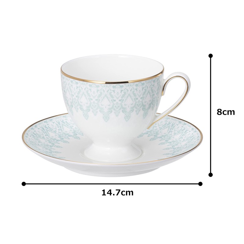 Narumi 97104-20861 Cup & Saucer Set, Aurora, Assorted, Blue &