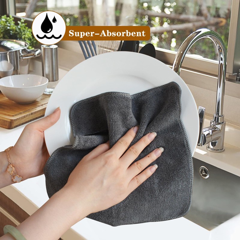 VIVOTE Microfibre Cleaning Cloths, Reusable Dish Cloths, Super Absorbent Tea