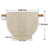 Metal Colander with Wood Handle, Powder Coated Kitchen Essential 22cm