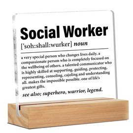 Social Worker Gifts, Thank You Gift for Social Worker, Social Worker Definition Clear Desk Decorative Sign Home Office Acrylic Decor
