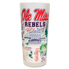 catstudio University of Mississippi (Ole Miss) Collegiate Drinking Glass | College Inspired Artwork Printed on a Frosted Cup