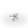 AllSaints Men's Sterling Silver Cross Stud Single Earring