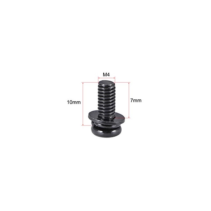 sourcing map M4 x 10mm Carbon Steel Phillips Pan Head