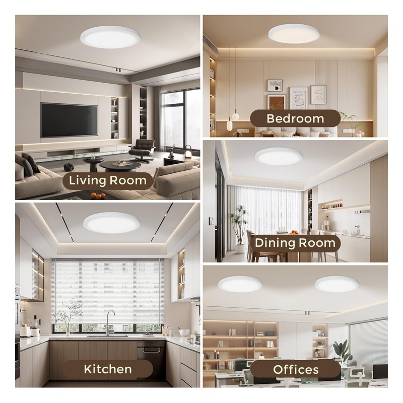 EOSMILE 1Pack 15.8 Inch LED Flush Mount Ceiling Light, 35W,