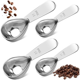 4 Pack Coffee Scoop, 1 Tbsp & 2 Tbsp Tablespoon Measuring Spoon, 18/8 Stainless Steel Coffee Measuring Scoop Short Handle for Ground Coffee Tea Sugar Flour, 15 ml & 30 ml