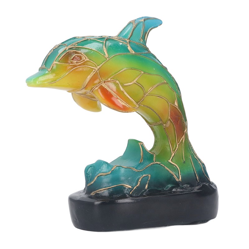 Animal Table Lamp Retro USB Plug in Decorative Resin Dolphin