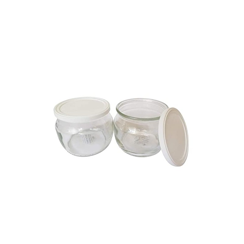 The Dairy Shoppe Glass Yogurt Jars with lid Half Pint