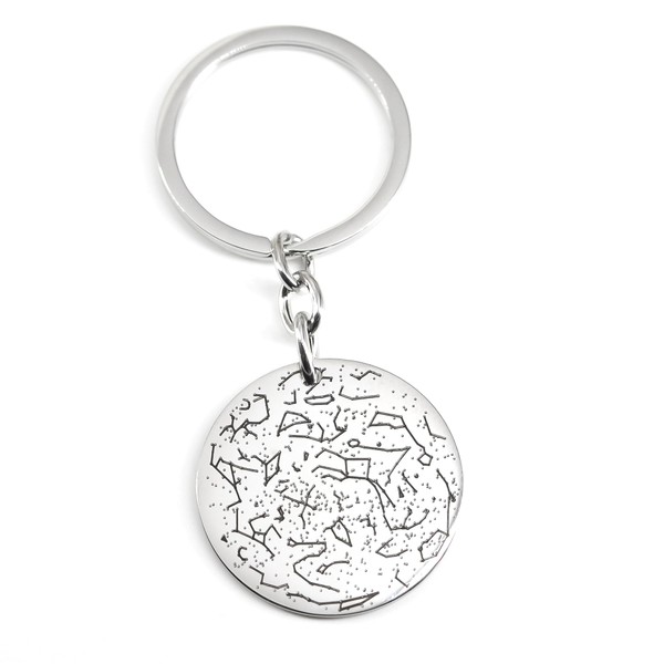 Custom Engraved Star Map Keychain with Date, Location and Time,