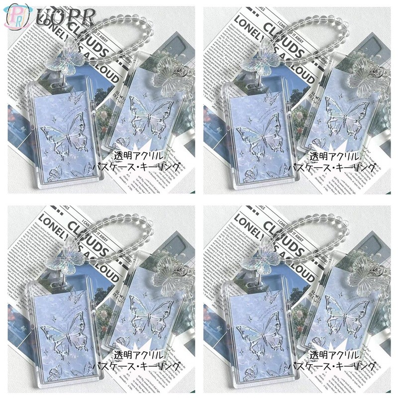 UOPR Transparent Acrylic Pass Case, Commuter Card Case, Coil Chain,