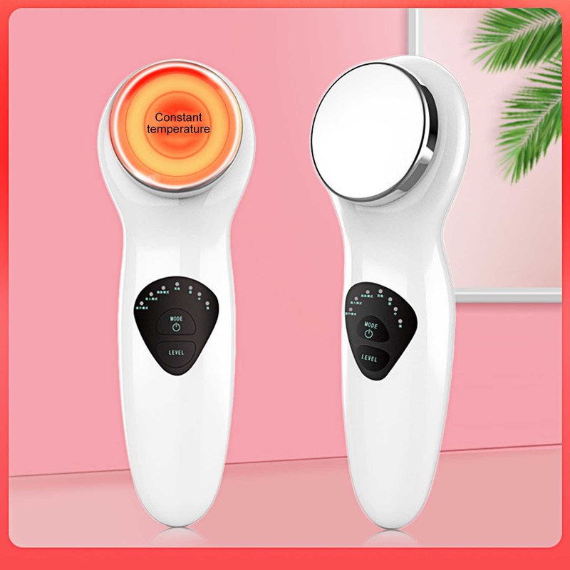 Ultrasonic Face Massager EMS Electric Facial Cleanser Heating Skin Care